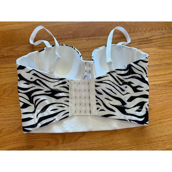 ELLACCI Zebra Print Bustier Crop Top Corset - XS B cup Sassy - Picture 2 of 6